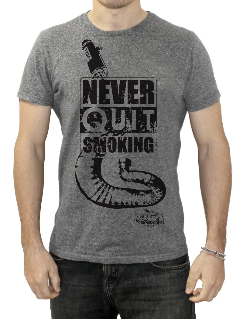 Tyga T shirt, Never Quit Smoking, Grey, XL