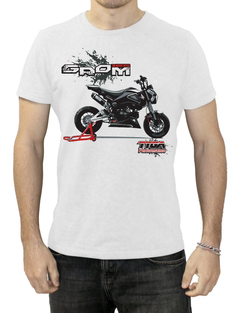 Tyga T shirt, Honda GROM, White, S