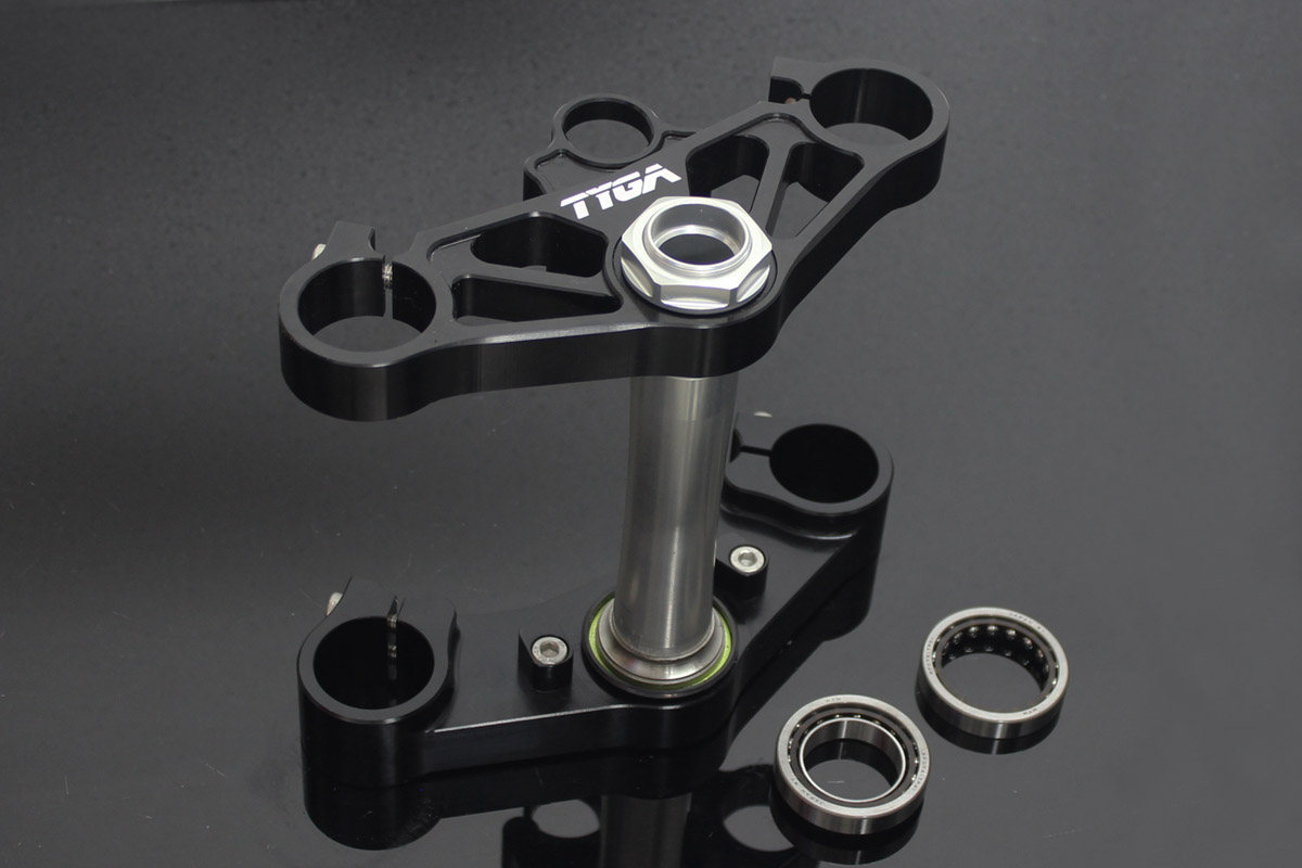 Triple Clamp Set, CNC Black, VFR400R, NC30 (stock forks)