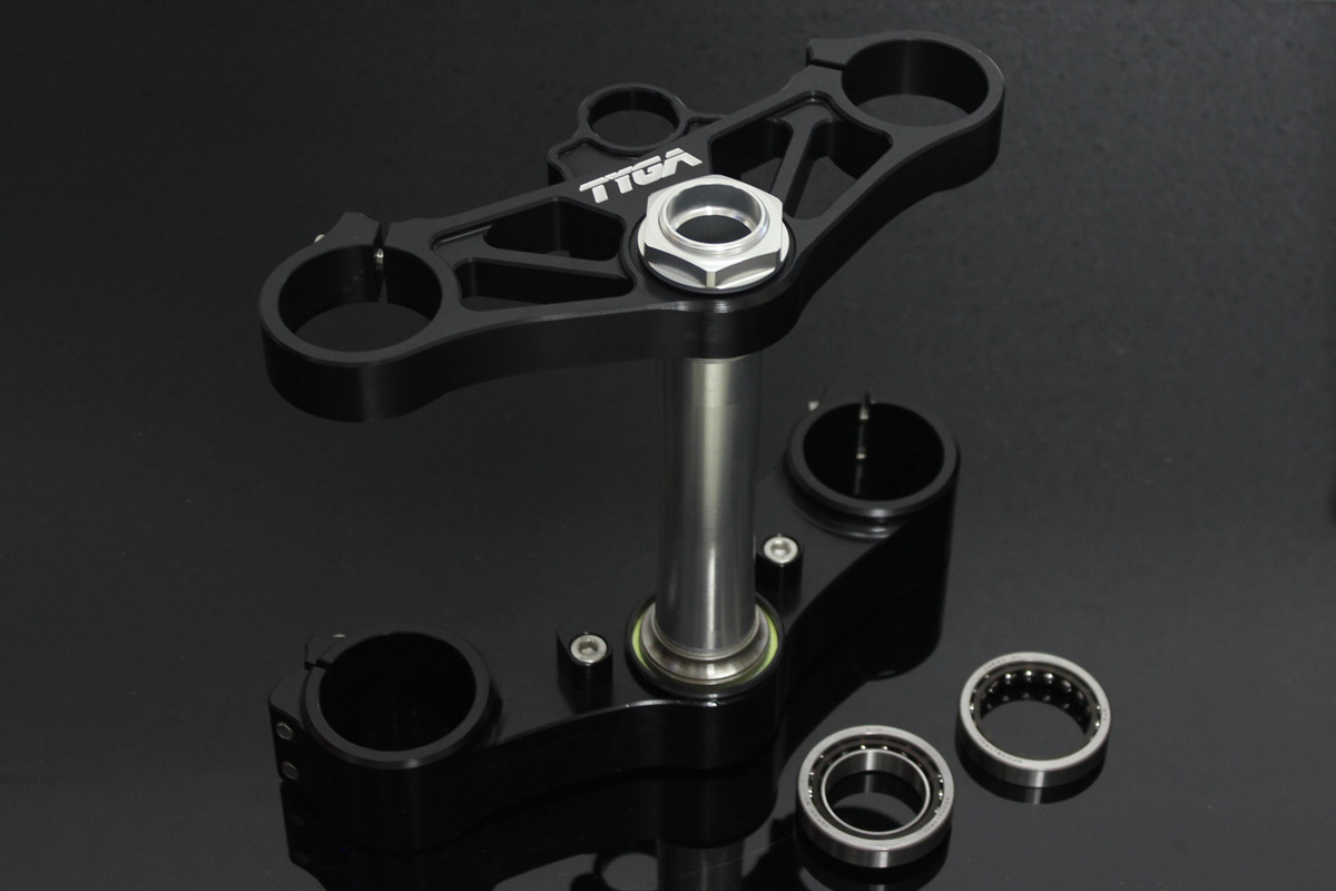 Triple Clamp Set, CNC Black, NC35 Forks to fit VFR400R, NC30