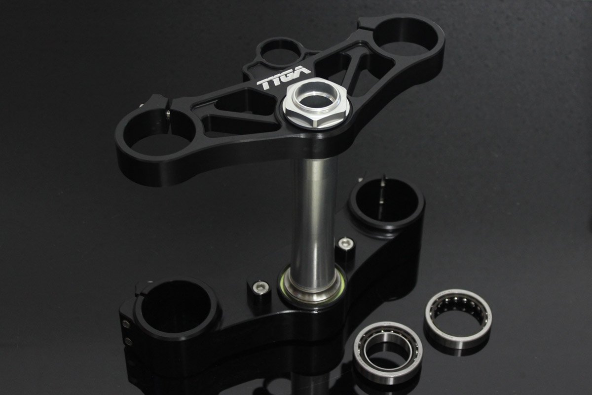 Triple Clamp Set, CNC Black, CBR600RR forks to fit VFR400R, NC30