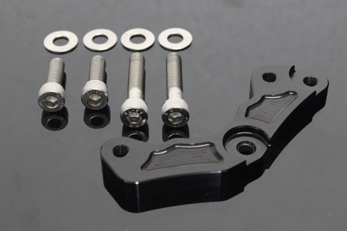 Bracket, Front Brake, 84 mm Brembo Conversion, Black, Kawasaki Z125