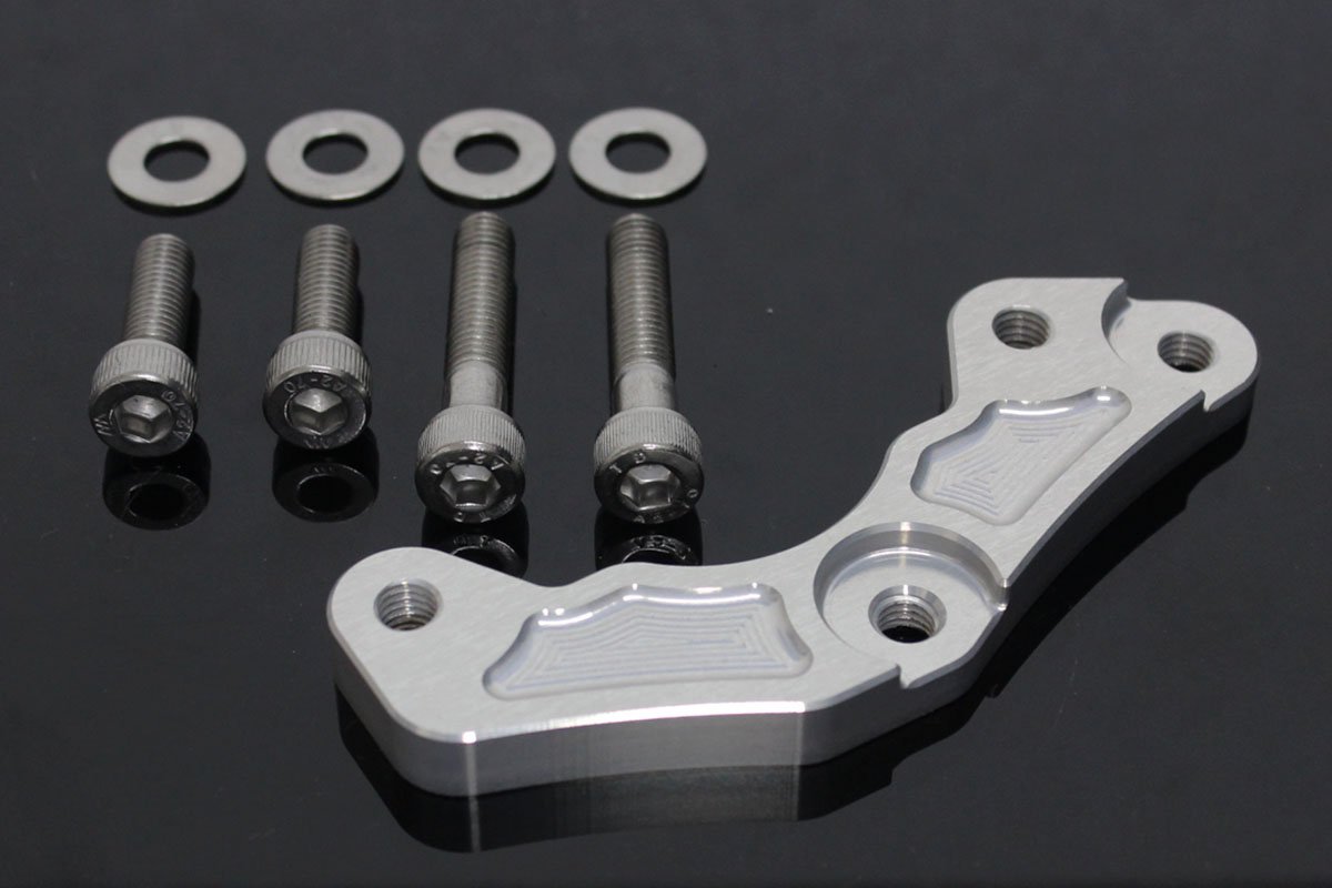 Bracket, Front Brake, 84 mm Brembo Conversion, Silver, Kawasaki Z125