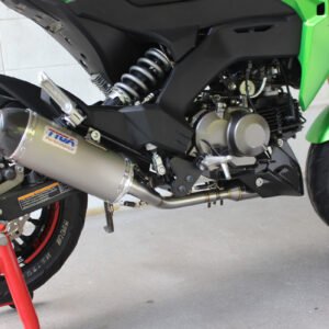 Set, Pipe, Full Race System, Kawa Z125, Stainless Oval/Carbon End Cap