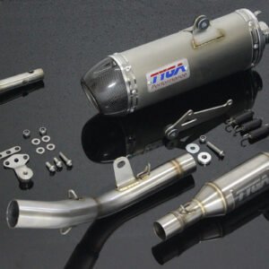 Set, Pipe, Full Race System, Kawa Z125, Stainless Oval/Carbon End Cap