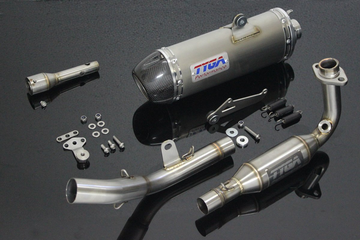 Set, Pipe, Full Race System, Kawa Z125, Stainless Oval/Carbon End Cap