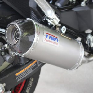 Silencer, Stainless, Oval/Carbon End Cap, Spring Mount, Kawa Z125, No Fittings