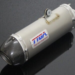 Silencer, Stainless, Oval/Carbon End Cap, Spring Mount, Kawa Z125, No Fittings