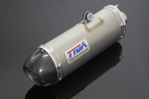 Silencer, Stainless, Oval/Carbon End Cap, Spring Mount, Kawa Z125, No Fittings